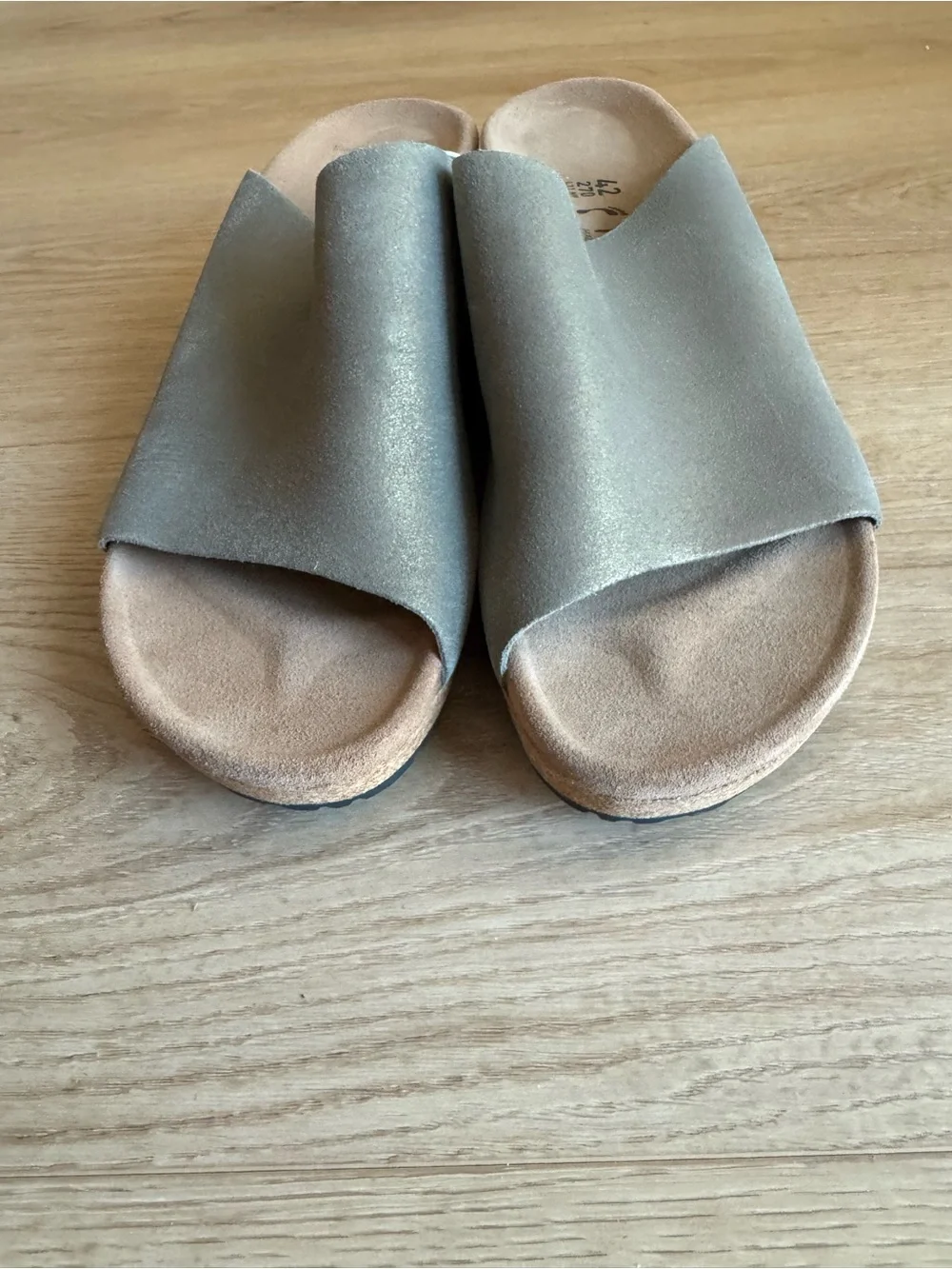 Birkenstock Papillion Namica Wedge Shoes Sandals Metallic Gold Suede sz 42 NWT